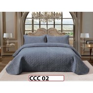 Cuvertura pat dublu, 3 piese, Catifea Luxury Matlasata, CCC02