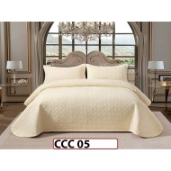 Cuvertura pat dublu, 3 piese, Catifea Luxury Matlasata, CCC05