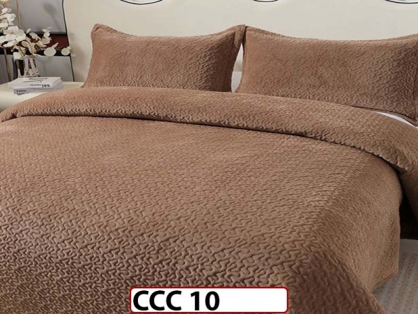 Cuvertura pat dublu, 3 piese, Catifea Luxury Matlasata, CCC10