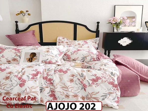 Lenjerie din finet 6 piese si cearceaf cu Elastic - AJOJO202 Lenjerie din finet 6 piese si cearceaf cu Elastic - AJOJO202