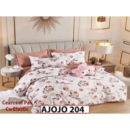 Lenjerie din finet 6 piese si cearceaf cu Elastic - AJOJO204