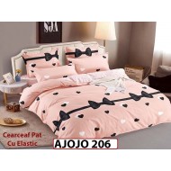 Lenjerie din finet 6 piese si cearceaf cu Elastic - AJOJO206