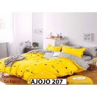 Lenjerie din finet 6 piese si cearceaf cu Elastic - AJOJO207