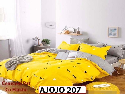 Lenjerie din finet 6 piese si cearceaf cu Elastic - AJOJO207