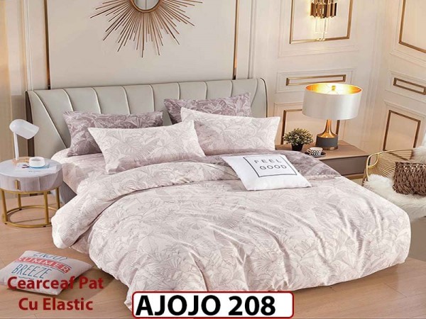 Lenjerie din finet 6 piese si cearceaf cu Elastic - AJOJO208 Lenjerie din finet 6 piese si cearceaf cu Elastic - AJOJO208
