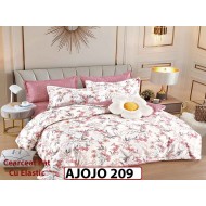 Lenjerie din finet 6 piese si cearceaf cu Elastic - AJOJO209