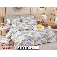 Lenjerie din finet 6 piese si cearceaf cu Elastic - AJOJO211