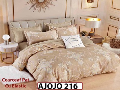 Lenjerie din finet 6 piese si cearceaf cu Elastic - AJOJO216