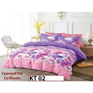 Lenjerie din finet 6 piese si cearceaf cu Elastic - KT02