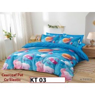 Lenjerie din finet 6 piese si cearceaf cu Elastic - KT03