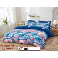 Lenjerie din finet 6 piese si cearceaf cu Elastic - KT06