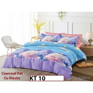 Lenjerie din finet 6 piese si cearceaf cu Elastic - KT10