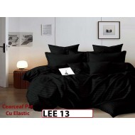 Lenjerie din damasc finet cu 6 piese, cearceaf cu elastic - LEE13