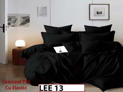 Lenjerie din damasc finet cu 6 piese, cearceaf cu elastic - LEE13