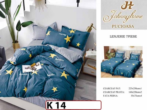 Lenjerie din bumbac Satinat 7 piese cu Doua Pilote - K14