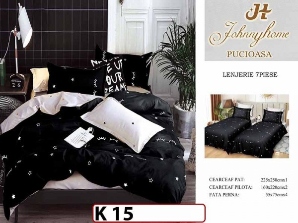 Lenjerie din bumbac Satinat 7 piese cu Doua Pilote - K15