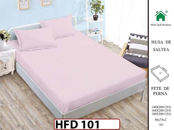 Husa de Pat din Finet + 2 Fete de Perne - Saltea 180x200 - Pat 2 Persoane - HFD101 Husa de Pat din Finet + 2 Fete de Perne - Saltea 180x200 - Pat 2 Persoane - HFD101