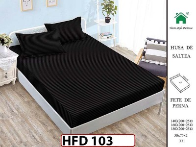 Husa de Pat din Finet + 2 Fete de Perne - Saltea 180x200 - Pat 2 Persoane - HFD103