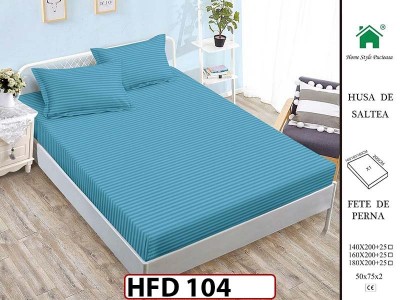 Husa de Pat din Finet + 2 Fete de Perne - Saltea 180x200 - Pat 2 Persoane - HFD104