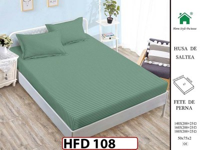 Husa de Pat din Finet + 2 Fete de Perne - Saltea 180x200 - Pat 2 Persoane - HFD108