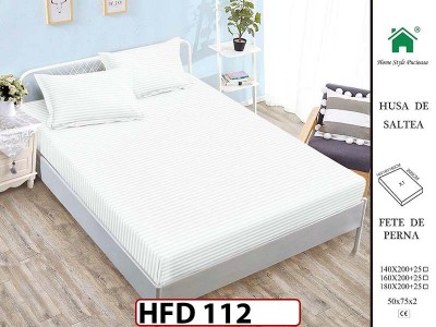 Husa de Pat din Finet + 2 Fete de Perne - Saltea 180x200 - Pat 2 Persoane - HFD112