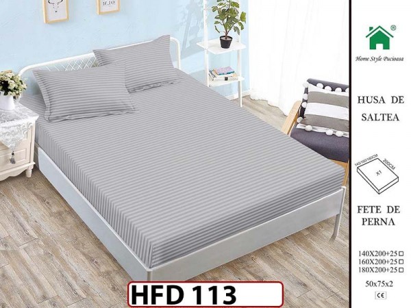 Husa de Pat din Finet + 2 Fete de Perne - Saltea 180x200 - Pat 2 Persoane - HFD113