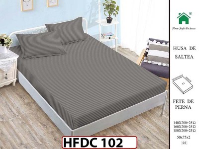 Husa de Pat din Finet + 2 Fete de Perne - Saltea 140x200 - Pat 2 Persoane -HFDC102 Husa de Pat din Finet + 2 Fete de Perne - Saltea 140x200 - Pat 2 Persoane -HFDC102