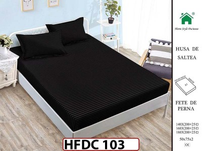 Husa de Pat din Finet + 2 Fete de Perne - Saltea 140x200 - Pat 2 Persoane -HFDC103 Husa de Pat din Finet + 2 Fete de Perne - Saltea 140x200 - Pat 2 Persoane -HFDC103