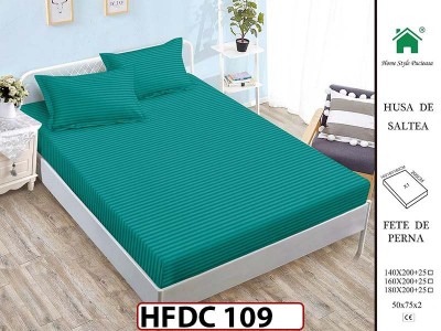 Husa de Pat din Finet + 2 Fete de Perne - Saltea 140x200 - Pat 2 Persoane -HFDC109 Husa de Pat din Finet + 2 Fete de Perne - Saltea 140x200 - Pat 2 Persoane -HFDC109