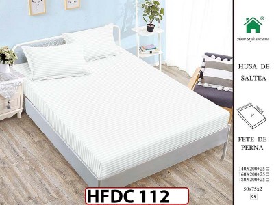Husa de Pat din Finet + 2 Fete de Perne - Saltea 140x200 - Pat 2 Persoane -HFDC112 Husa de Pat din Finet + 2 Fete de Perne - Saltea 140x200 - Pat 2 Persoane -HFDC112