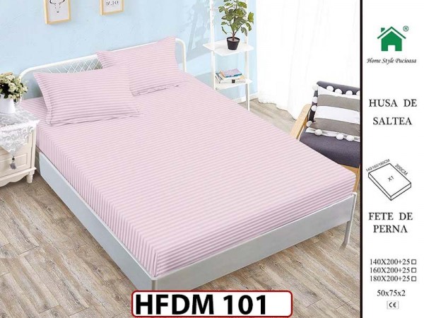 Husa de Pat din Finet + 2 Fete de Perne - Saltea 160x200 - Pat 2 Persoane - HFDM101 Husa de Pat din Finet + 2 Fete de Perne - Saltea 160x200 - Pat 2 Persoane - HFDM101