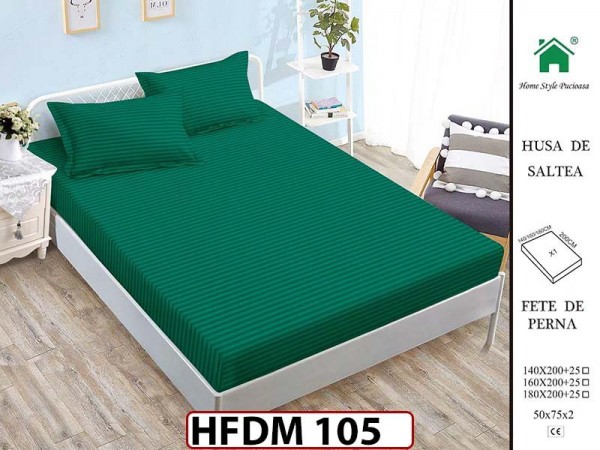 Husa de Pat din Finet + 2 Fete de Perne - Saltea 160x200 - Pat 2 Persoane - HFDM105 Husa de Pat din Finet + 2 Fete de Perne - Saltea 160x200 - Pat 2 Persoane - HFDM105