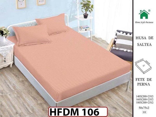 Husa de Pat din Finet + 2 Fete de Perne - Saltea 160x200 - Pat 2 Persoane - HFDM106 Husa de Pat din Finet + 2 Fete de Perne - Saltea 160x200 - Pat 2 Persoane - HFDM106