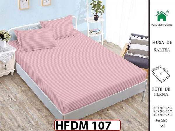 Husa de Pat din Finet + 2 Fete de Perne - Saltea 160x200 - Pat 2 Persoane - HFDM107 Husa de Pat din Finet + 2 Fete de Perne - Saltea 160x200 - Pat 2 Persoane - HFDM107