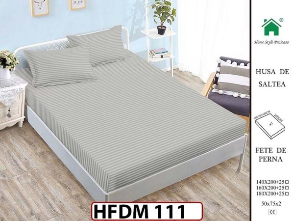 Husa de Pat din Finet + 2 Fete de Perne - Saltea 160x200 - Pat 2 Persoane - HFDM111 Husa de Pat din Finet + 2 Fete de Perne - Saltea 160x200 - Pat 2 Persoane - HFDM111