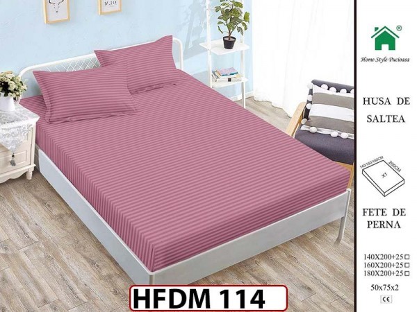Husa de Pat din Finet + 2 Fete de Perne - Saltea 160x200 - Pat 2 Persoane - HFDM114 Husa de Pat din Finet + 2 Fete de Perne - Saltea 160x200 - Pat 2 Persoane - HFDM114