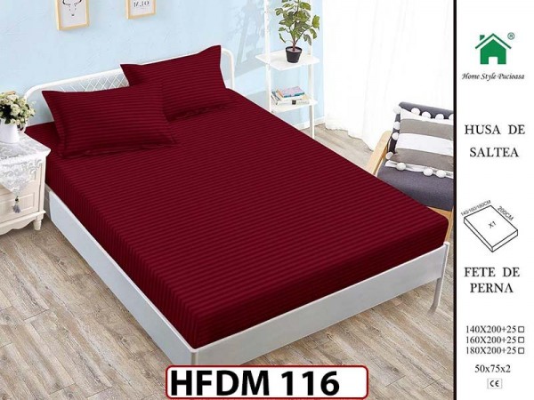 Husa de Pat din Finet + 2 Fete de Perne - Saltea 160x200 - Pat 2 Persoane - HFDM116 Husa de Pat din Finet + 2 Fete de Perne - Saltea 160x200 - Pat 2 Persoane - HFDM116