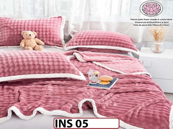 Patura Cocolino Super Moale pentru pat dublu INS05 Patura Cocolino Super Moale pentru pat dublu INS05