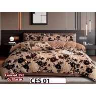 Lenjerie pentru pat dublu pufoasa din Blanita artificiala Tip Iepure din 6 piese - CES 01