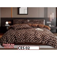 Lenjerie pentru pat dublu pufoasa din Blanita artificiala Tip Iepure din 6 piese - CES 02