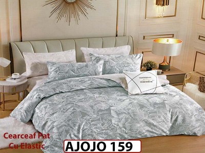 Lenjerie din finet 6 piese si cearceaf cu Elastic - AJOJO159