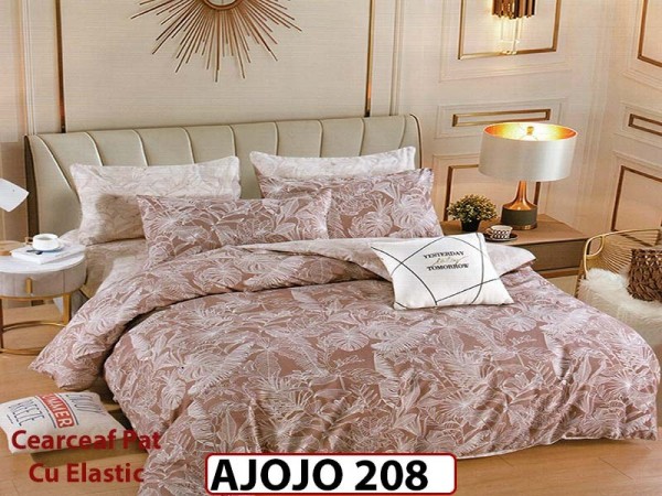 Lenjerie din finet 6 piese si cearceaf cu Elastic - AJOJO208 Lenjerie din finet 6 piese si cearceaf cu Elastic - AJOJO208