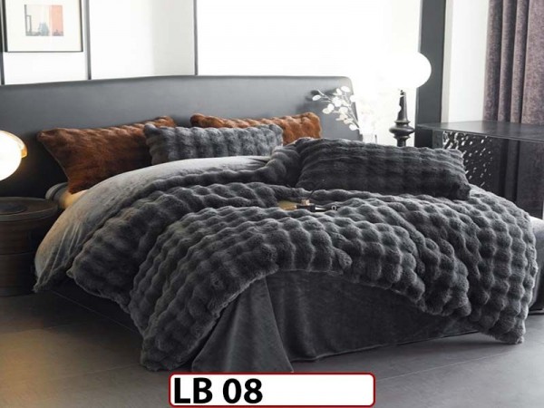 Lenjerie din Blanita artificiala Tip Iepure din 4 piese - LB 08 Lenjerie din Blanita artificiala Tip Iepure din 4 piese - LB 08
