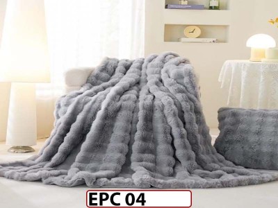 Patura Pufoasa din Blanita Artificiala Tip Iepure cu Fermoar- EPC04