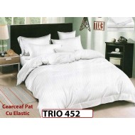 Lenjerie din damasc finetat  6 piese cearceaf cu elastic - TRIO452