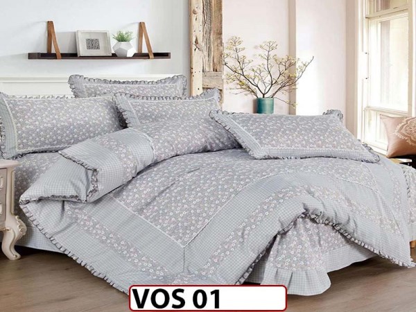Lenjerie DELUXE din Bumbac Finetat cu volanase - VOS 01 Lenjerie DELUXE din Bumbac Finetat cu volanase - VOS 01