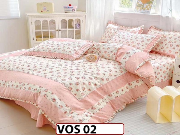 Lenjerie DELUXE din Bumbac Finetat cu volanase - VOS 02 Lenjerie DELUXE din Bumbac Finetat cu volanase - VOS 02