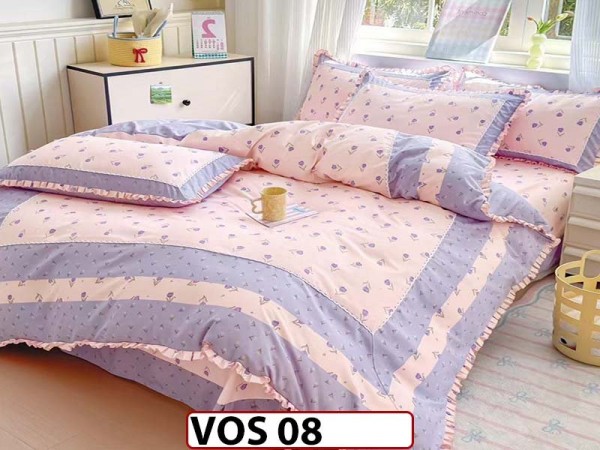 Lenjerie DELUXE din Bumbac Finetat cu volanase - VOS 08 Lenjerie DELUXE din Bumbac Finetat cu volanase - VOS 08