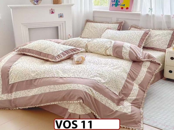 Lenjerie DELUXE din Bumbac Finetat cu volanase - VOS 11 Lenjerie DELUXE din Bumbac Finetat cu volanase - VOS 11
