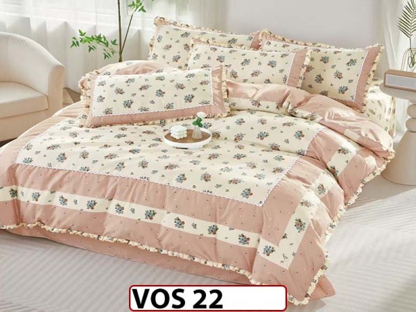Lenjerie DELUXE din Bumbac Finetat cu volanase - VOS 22 Lenjerie DELUXE din Bumbac Finetat cu volanase - VOS 22